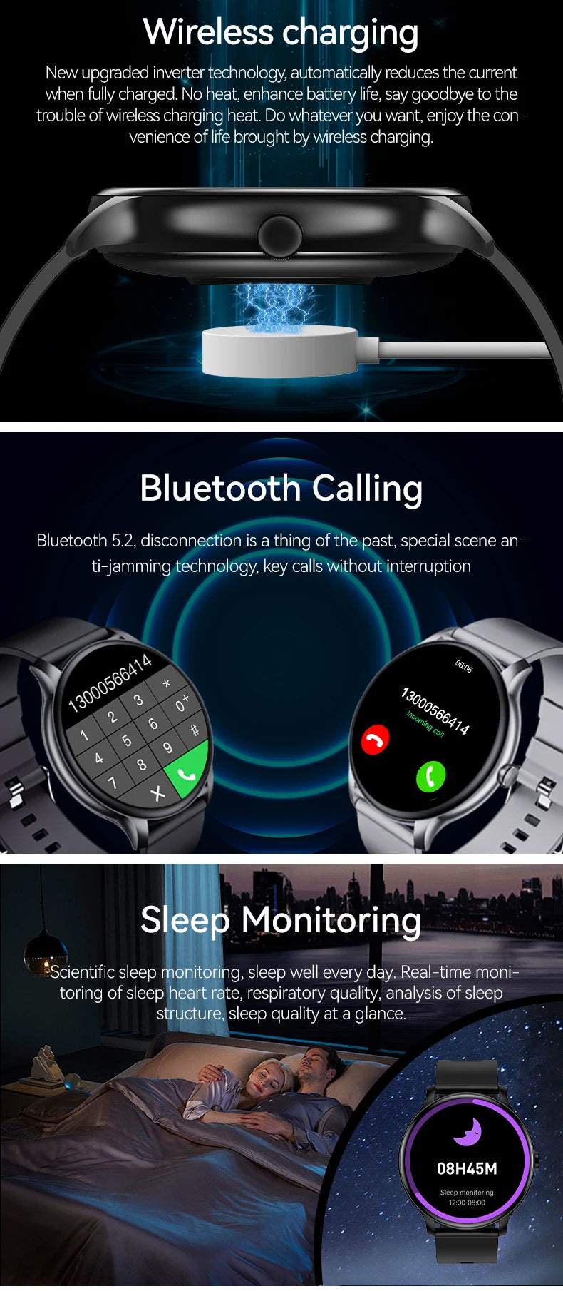LAXASFIT 2025 New Smart Watch 1.52inch HD Full Touch Scree Bluetooth Dial and Answer Smartwatch Men and Women Christmas Gifts