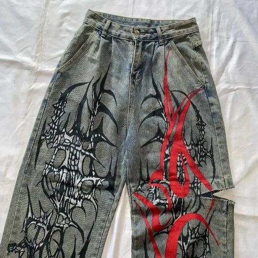 Y2K Baggy Jeans Hip Hop Pants Mens