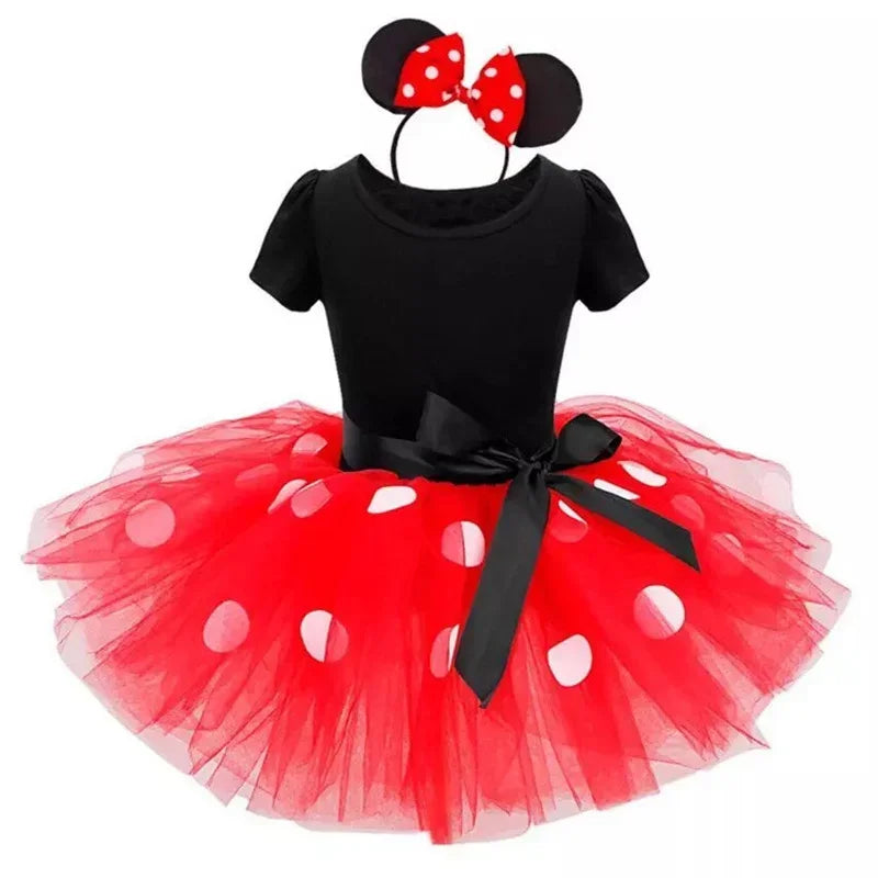 Baby Girls Minnie Mouse Dress for Toddler Clothing 1-5Yrs Kid Cosplay Vestidos Halloween Costume for Kids Christmas Party Dress