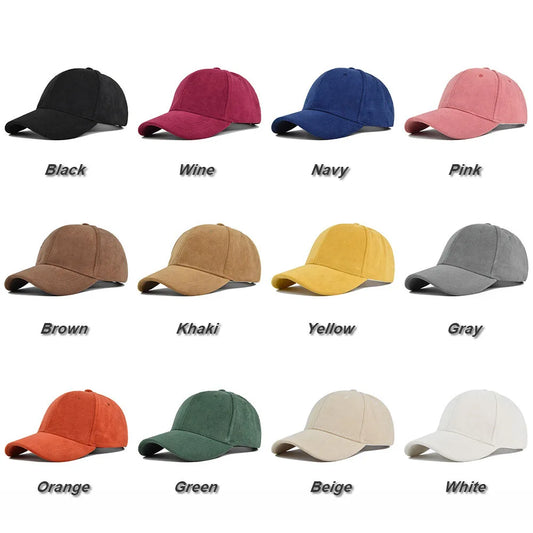 Solid Suede Retro Baseball Caps For Men Women Spring Autumn Street Snapback