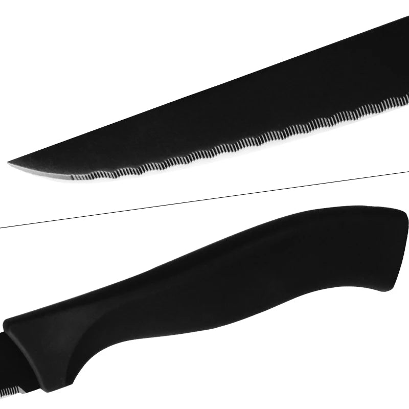 Table Knife Set  4/6/8Pcs Black Matte Comfort Handle Paring Knives German