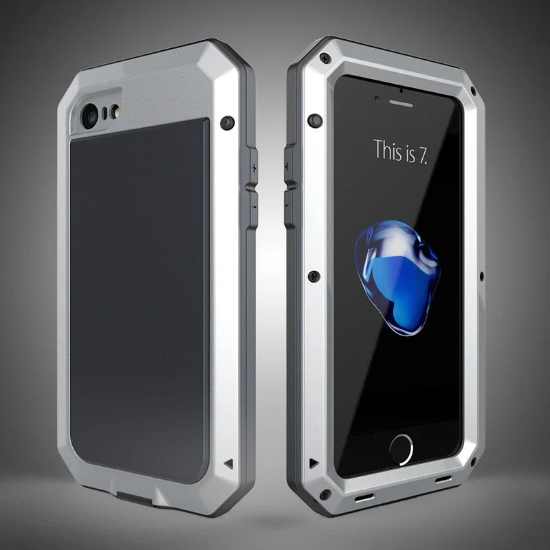 Heavy Duty Protection Armor Metal Phone Case for iPhone 17 16 15 14 13 12 11 Pro XS MAX SE XR X 6 7 Aluminum Shockproof Cover