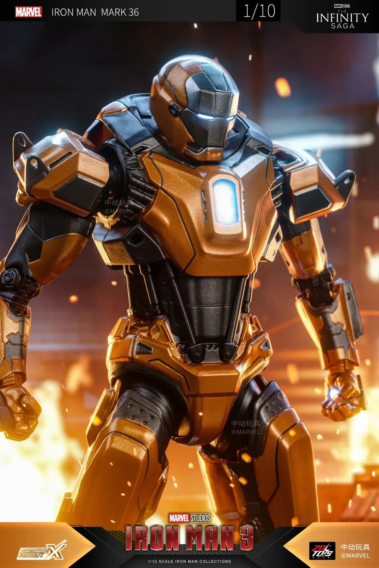 1:10 ZD Toys Iron Man MK38 Igor MK25 Striker MK26 Gamma MK36 Peacemaker MK40 MK15 Sneaky Action Figure Collections Gift
