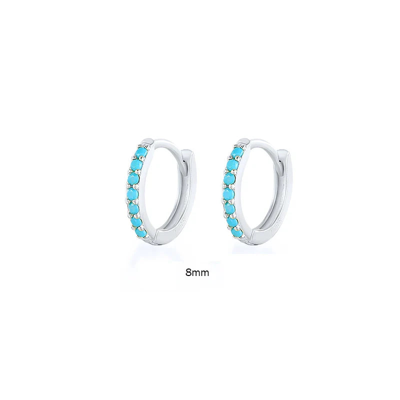 6/7/8/9 MM Cartilage Circle Earrings 925 Sterling Silver Bling CZ Huggie Hoop Earring for Women Piercing Buckle Wedding Jewelry