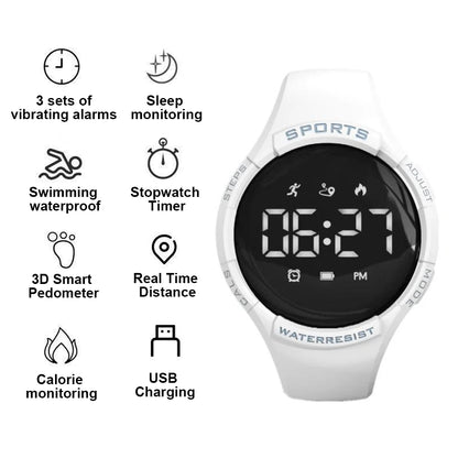 LED Smart Bracelet Multifunctional Fitness Wristband Sport Bracelet  for Male And Female Students Waterproof Smartwatch