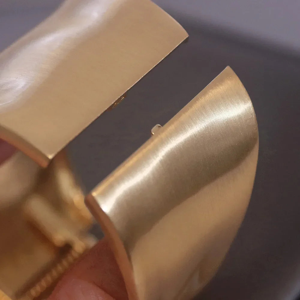 Punk Minimalist Alloy Matte Cuff Bangles For Women Statement Irregularly Wide Big Bangles Bracelet Party Fashion Jewelry Gifts