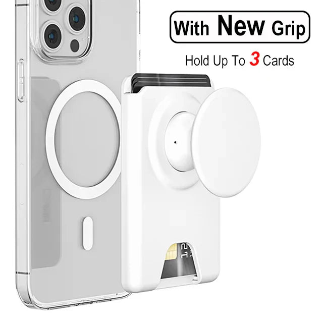 Grippopso Universal Magnetic Wallet With Expanding Phone Grip,Phone Card Holder Solid SocketWallet For IPhone Samsung Wallets