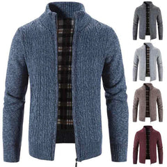 Winter Autumn Sweater Knit Cable Cardigan Men Business Casual Jacket