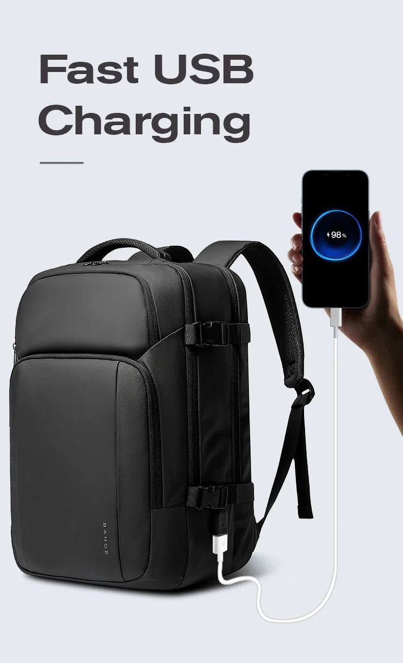 BANGE New Design Large Capacity Oxford Men 15.6 inch Laptop Backpack Softback Business Waterproof Backpacks with USB Charing