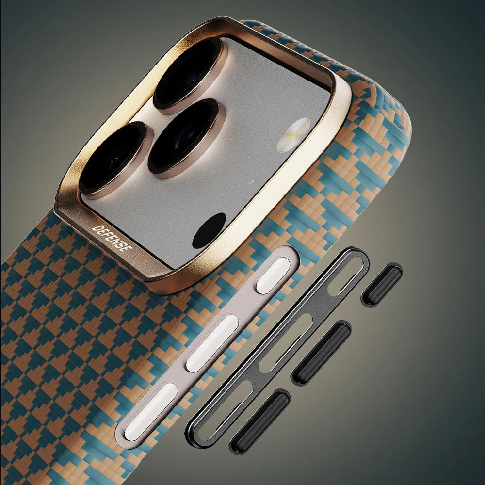 iPhone 17 Pro Max Case Gilded Tactile Woven Aramid Fiber Magnetic Case for iPhone 17 Pro Case