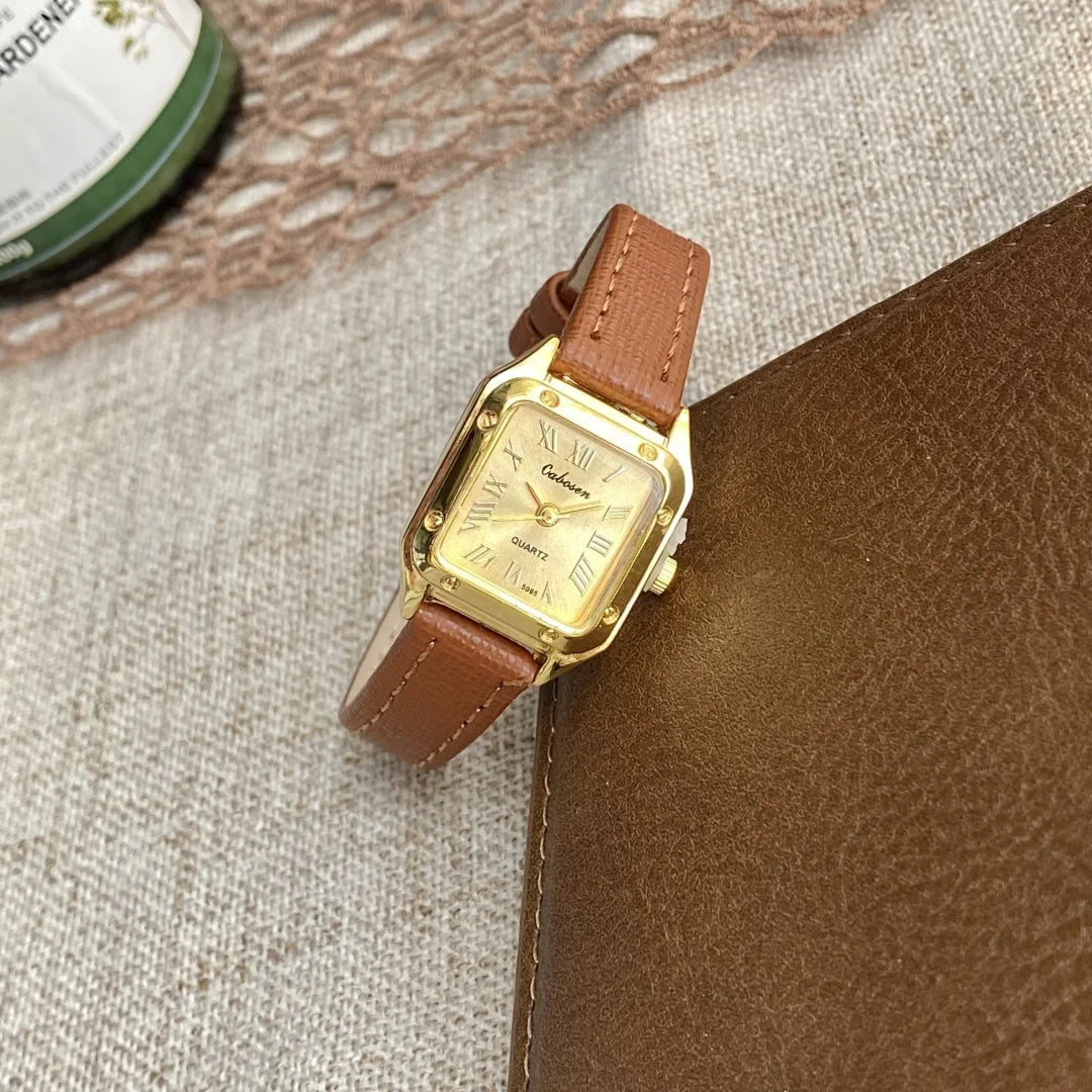 Women Watch Small Square Dial Thin Leather Strap Ladies Wristwatch Elegant Quartz Female Watches Casual reloj mujer