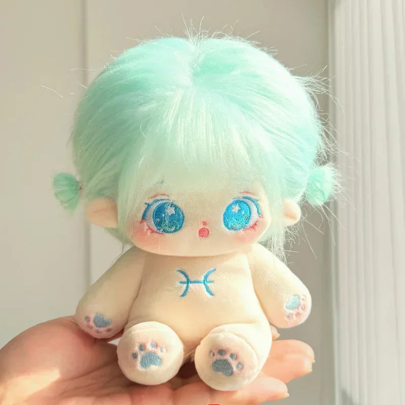 20cm Kawaii Plush Cotton Doll Cute Lovely Naked Stuffed Toy DIY Zodiac Idol Dolls Girls Kids Girlfriends Collection Gift