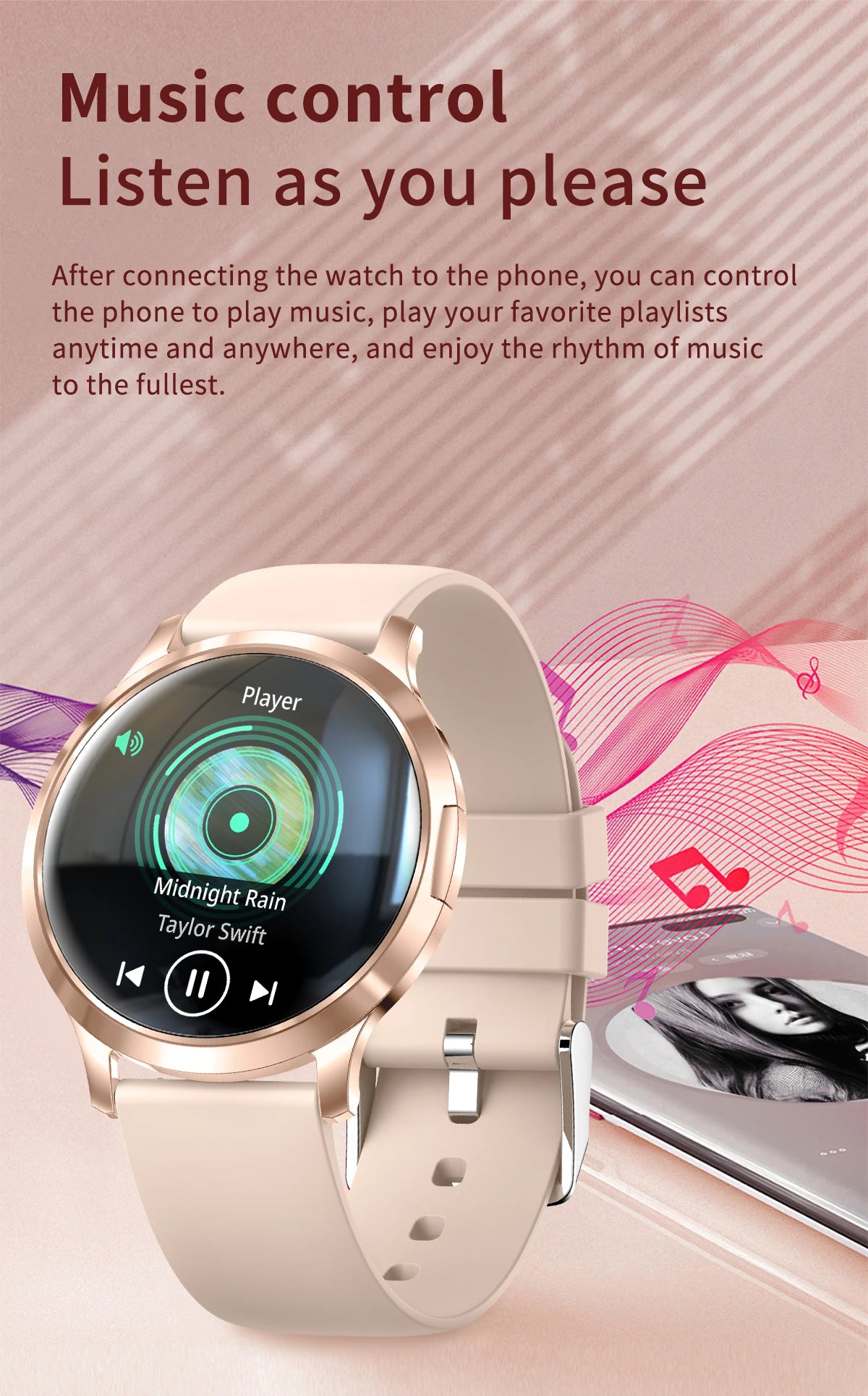 LIGE 2025 New Smart Watch For Women AMOLED HD Screen Watches IP68 Waterproof Heart Rate Monitor Ladies Utra-thin Smartwatch