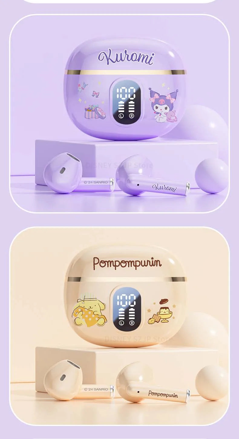 Sanrio TWS Earbuds BL48 Kuromi Bluetooth Earphones Cinnamoroll Wireless Headset Hello Kitty Sport Noise Reduction Game Headphone