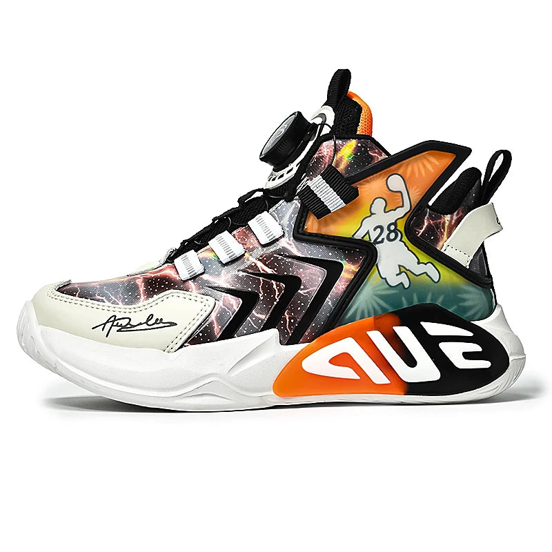 Basketball Shoes Kids Sneakers High Top Running Sports Shoes for Boys Tenis Boots Lightweight Children Sneakers