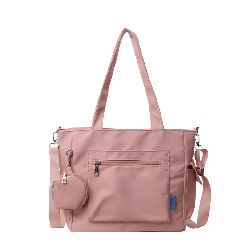 Oxford Canvas Composite Shoulder Bag Solid Color Versatile Lazy Style