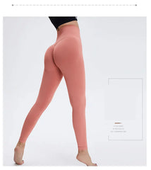 Seamless High Waist Nude Yoga Pants Women's Honey Peach Hip Lifting Tight Fitness