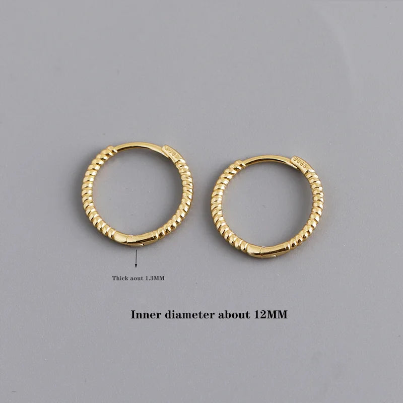 WANTME 925 Sterling Silver Fashion Piercing Charm Twist Huggies Hoop Earrings for Women Rock Gothic Unisex Jewelry Ear Buckles