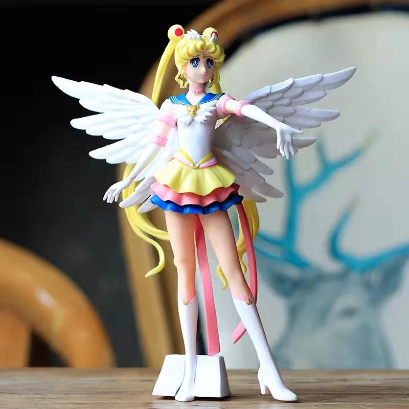 23cm Anime Sailor Moon Action Figure Doll Princess Serenity Cake Ornaments Collection PVC Tsukino Usagi Figure Model Toys Gifts