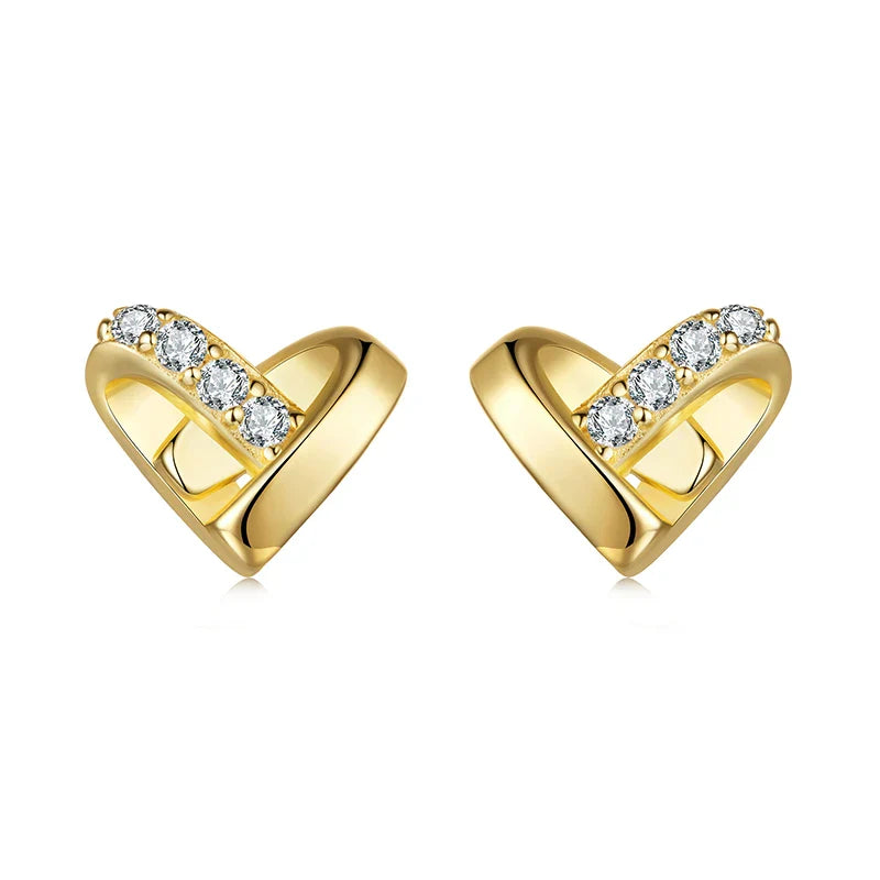 WOSTU 925 Sterling Silver Animals Cute Paws Rainbow Stud Earrings For Women Heart Oval Flower Zircon Crab Ear Studs Jewelry Gift