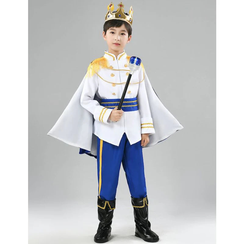 Halloween Carnival Kids Cosplay King Costume Fairy Prince Children Stage Performance Masquerade Festival Boys Clothing Set