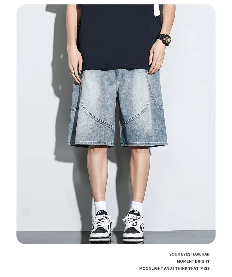 Baggy Denim Shorts Fashion Casual Straight Harajuku Jeans