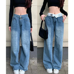 Women's Jeans Woman High Waist Female Clothing Y2k Denim Streetwear