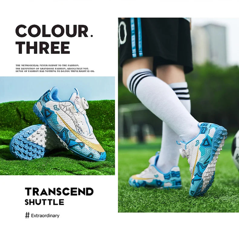 Football Boots Society Futsal TF Pink Soccer Tennis Shoes Sports