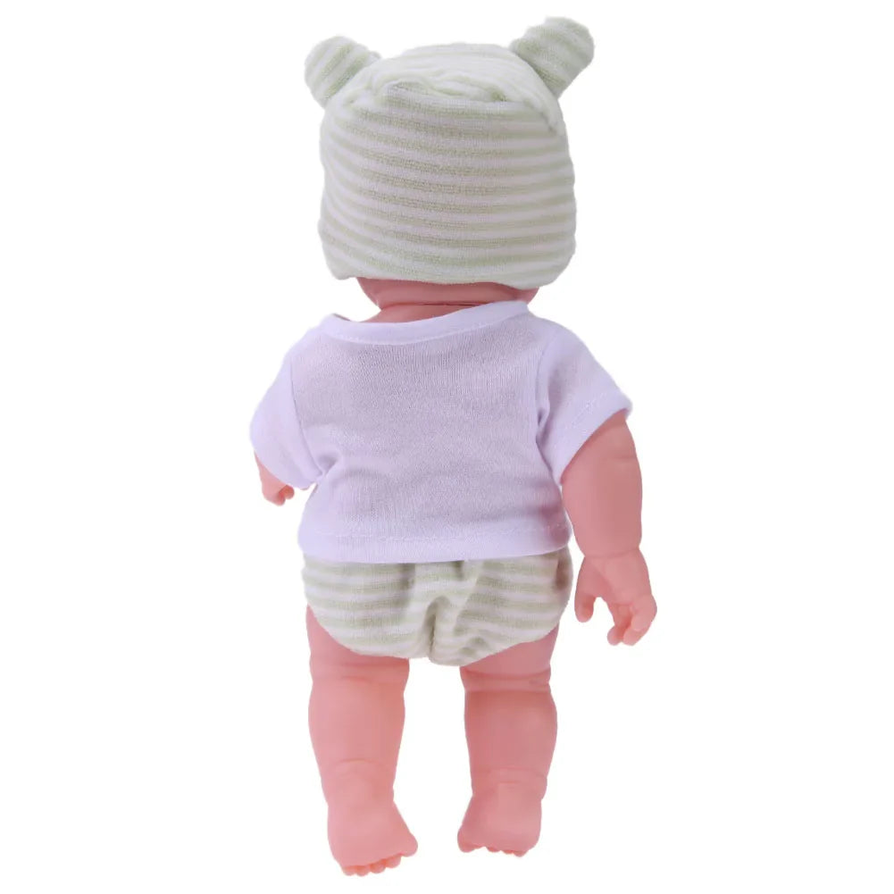 30cm Reborn Girl Baby Doll Soft Elastic PVC 3D Simulation Baby Dolls Movable Prepregnancy Morning Education Baby Companion Toys