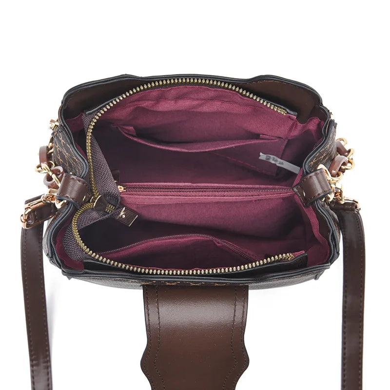 Women Handbag Bag Luxury Design Bucket Shoulder Crossbody Bag Flip Check