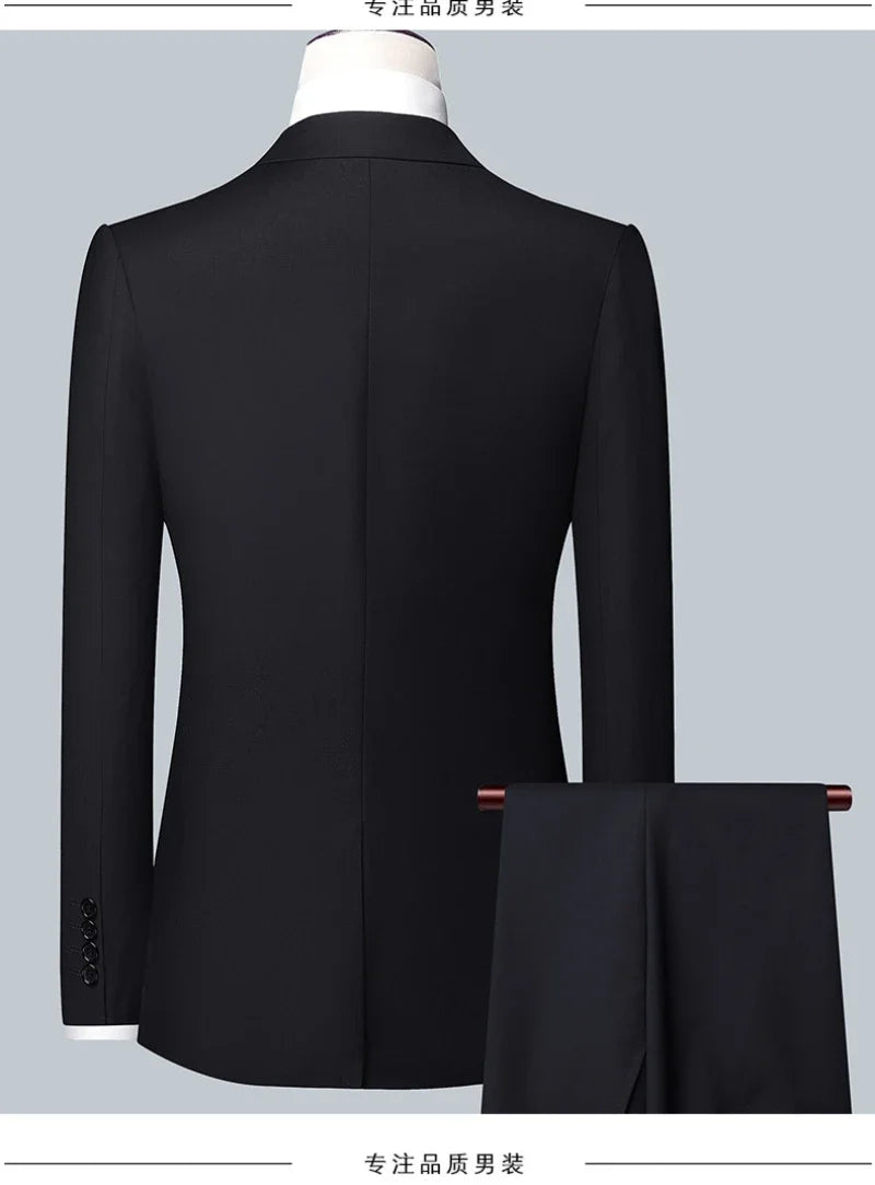 Men's Fashion Business Fit Wedding Professional Casual Single Breasted Gentleman