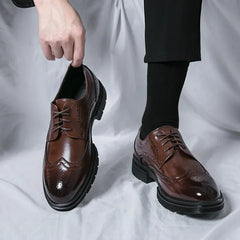 Brown Handmade Dress Shoes Leather Men Oxford Shoes Black Man Formal