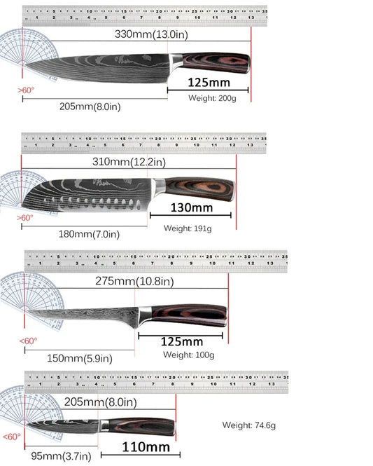 Kitchen Knife Set Japanese Cooking Knives Set Chef Knife Sharp High Carbon