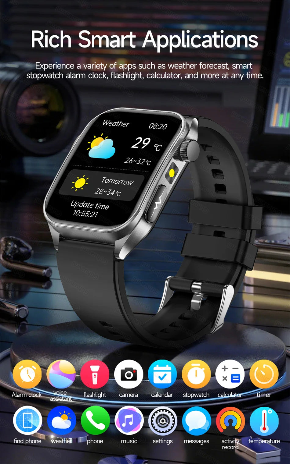 2026 New Smart Watch laser therapy health conditioning Blood oxygen Pressure Uric Acid Blood lipid ECG Smartwatch for Man Women