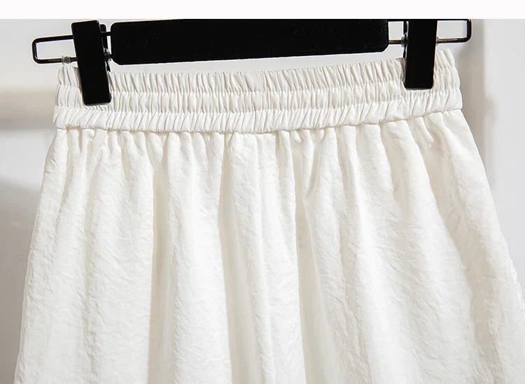 Plus Size Summer Shorts For Women 2025 Summer Ice Silk Drawstring Large Size Loose Shorts Women Korean Streetwear Shorts Female