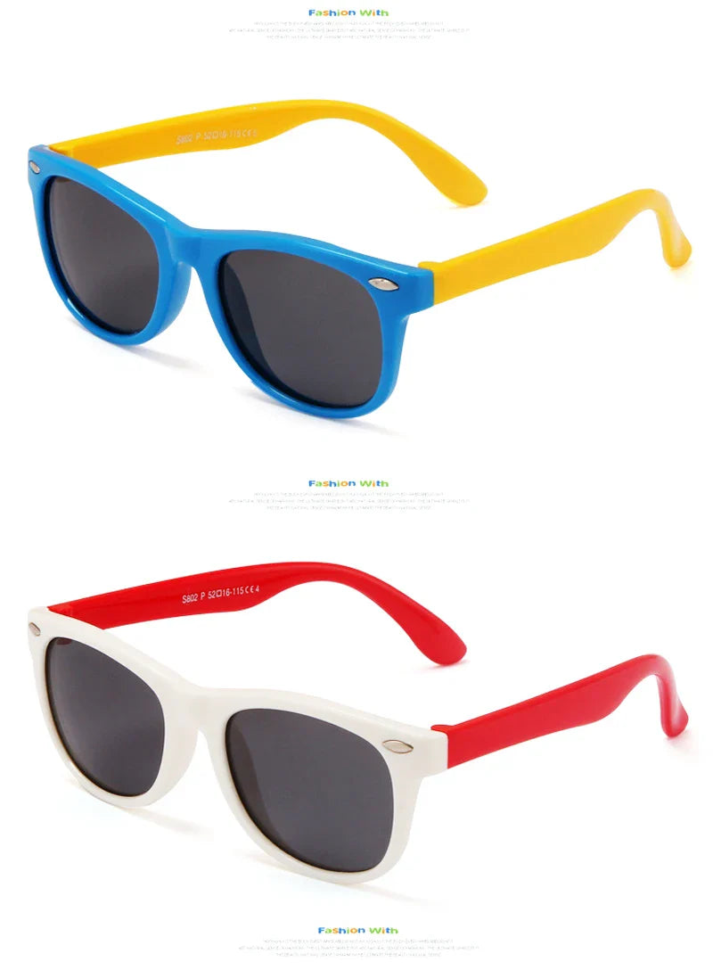 Classic Kids Silicone Sunglasses UV400 Eyewear for Boys Girls TR90 Goggles Children Sunglasses UV Protection Kids Eyewear