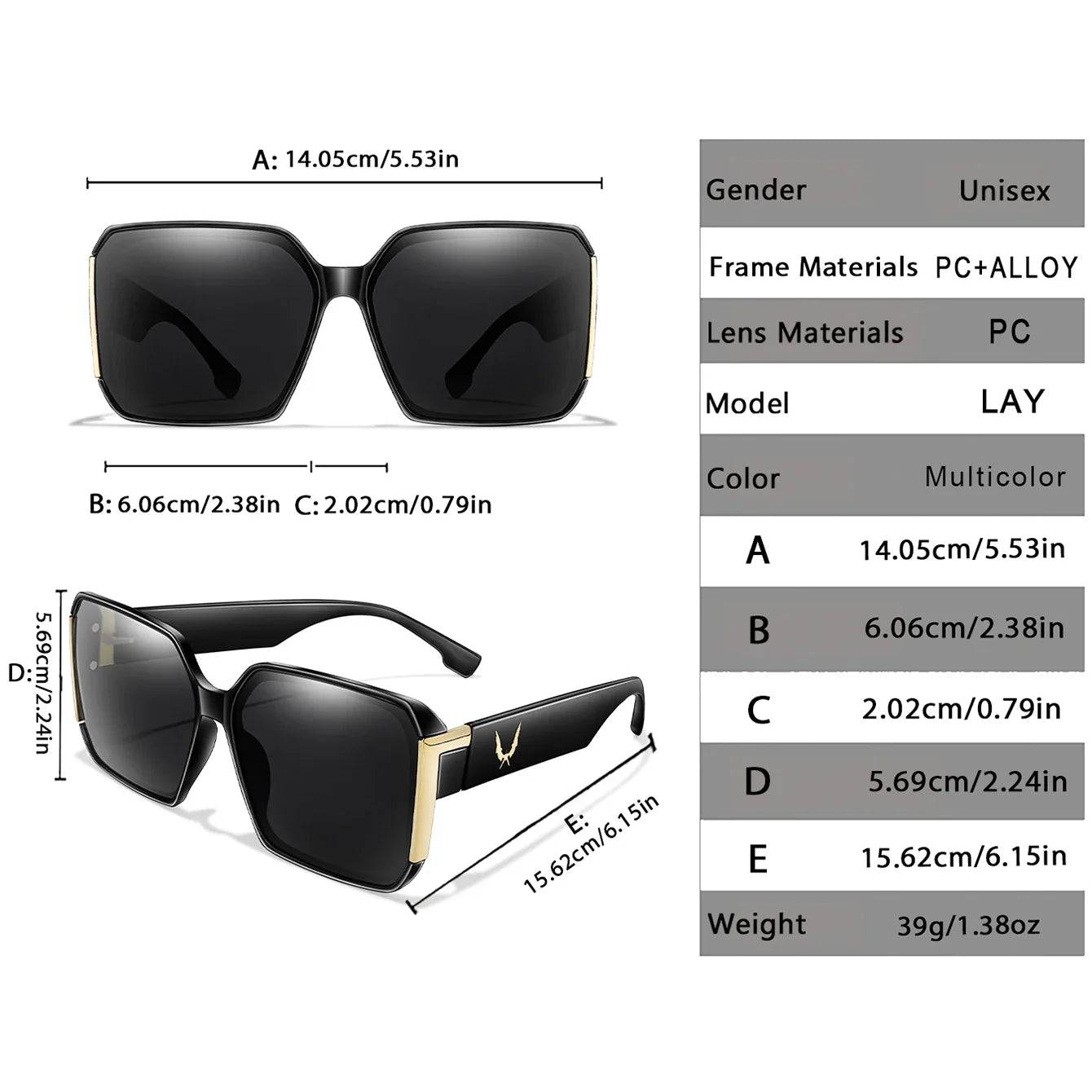 Fashion Sunglasses for Women Casual Square Shades with UV Protection for Daily wearing, Fishing, Driving, Golf, Travel With Box