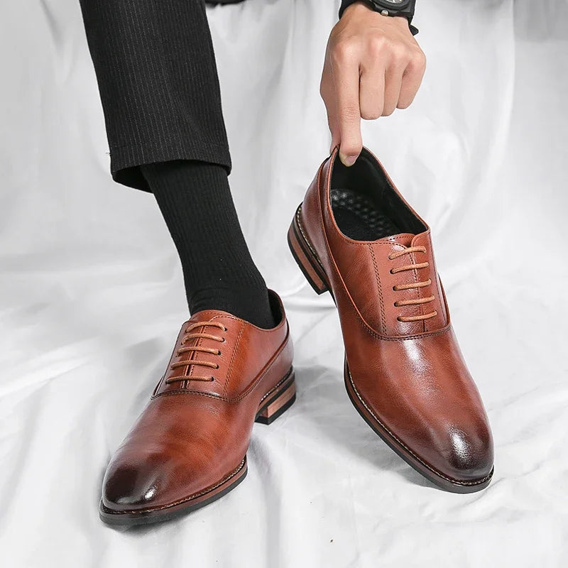 Fashion Business Dress Men Shoes 2020 New Classic Leather Men's Formal Shoes Comfortable Slip On Dress Shoes Men Oxfords Size 46