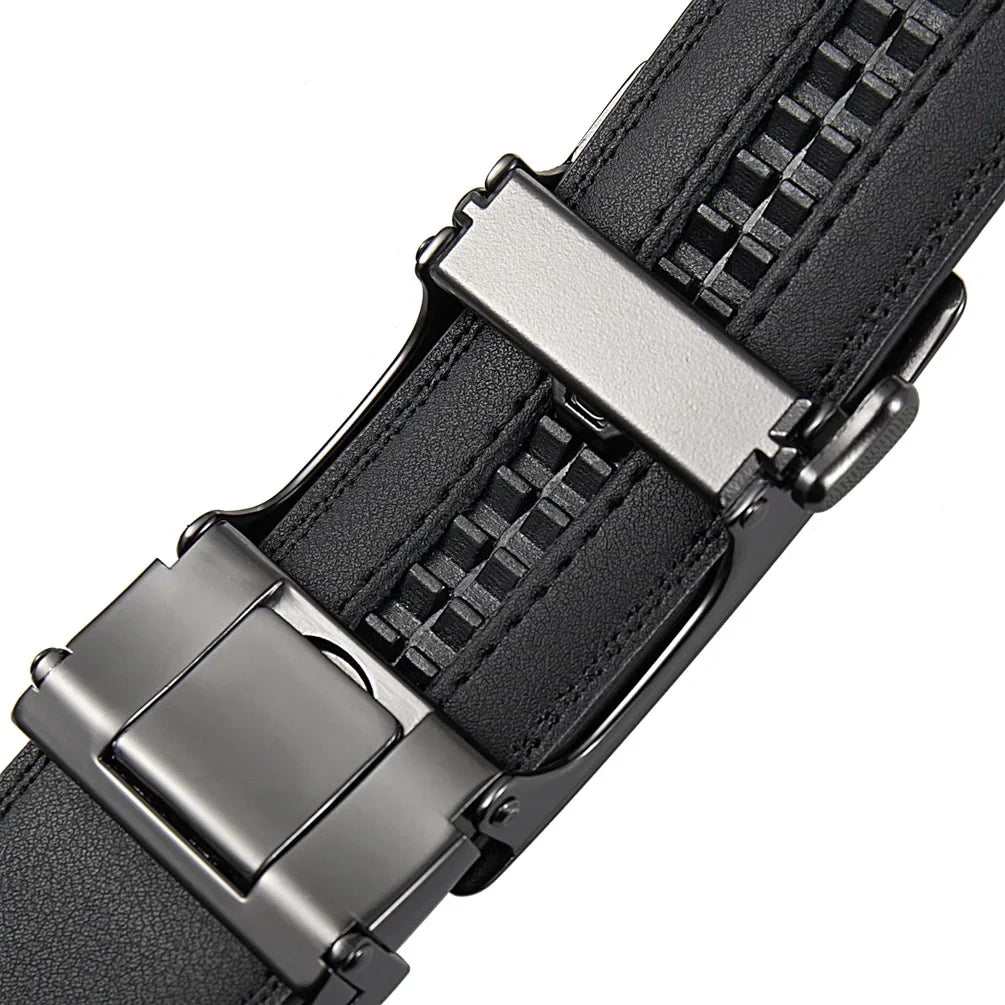Fashion Automatic Buckle Cowskin Male Belt Men's Leather Belts Luxury Designer Black Brown 3.5cm Plus Size 130 140 150 160 170cm