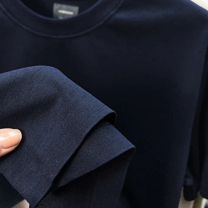 High end silky cotton breathable short sleeve T-shirt men summer designer Paul brand embroidered fashion casual round neck top