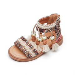 Girls Sandals Ethnic Retro Children Fashion Casual Shoes Tassels