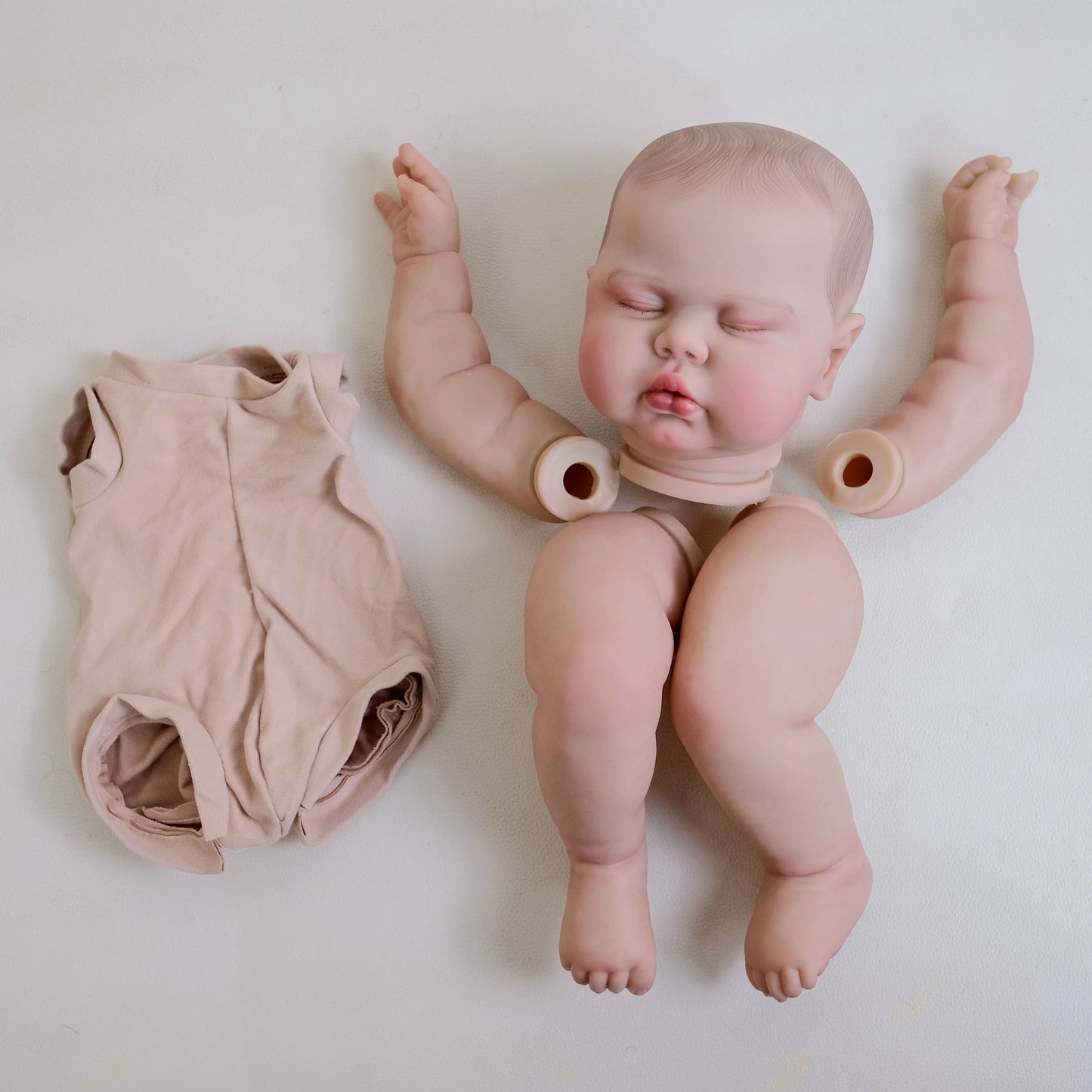 NPK 19-inch Sleeping Pickle Painted Doll Kit - Cute Birthday Christmas Gift with Blonde Hair Finished Doll Parts for Collectors