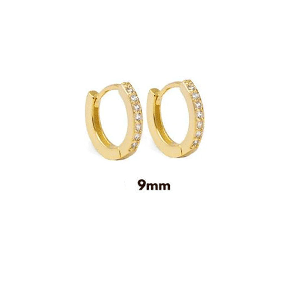 ANDYWEN 925 Sterling Silver Gold Zircon CZ 5mm 6mm 7mm 8mm To 13mm Huggies Hoops Piercing Pendiente Clips Luxury Fine Jewelry