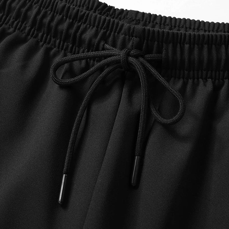 Plus Size Men's Pants 8xl 7xl 6xl Black Grey Blue Casual Elasticity Waist Drawstring