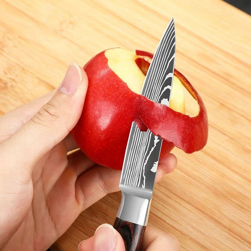 High Carbon Stainless Steel Kitchen Knives Sharp Fruit Slicing Knife Set Professional