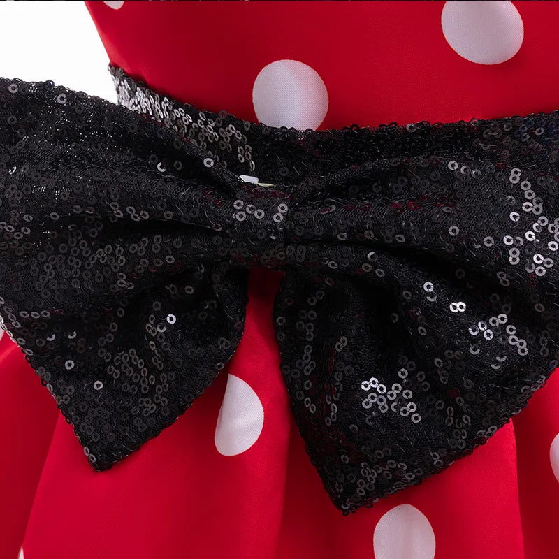 0-6 Year Old New Children's Birthday Party Girl Princess Dress Performance Party Bow Dot Girl Elegant Evening Dress