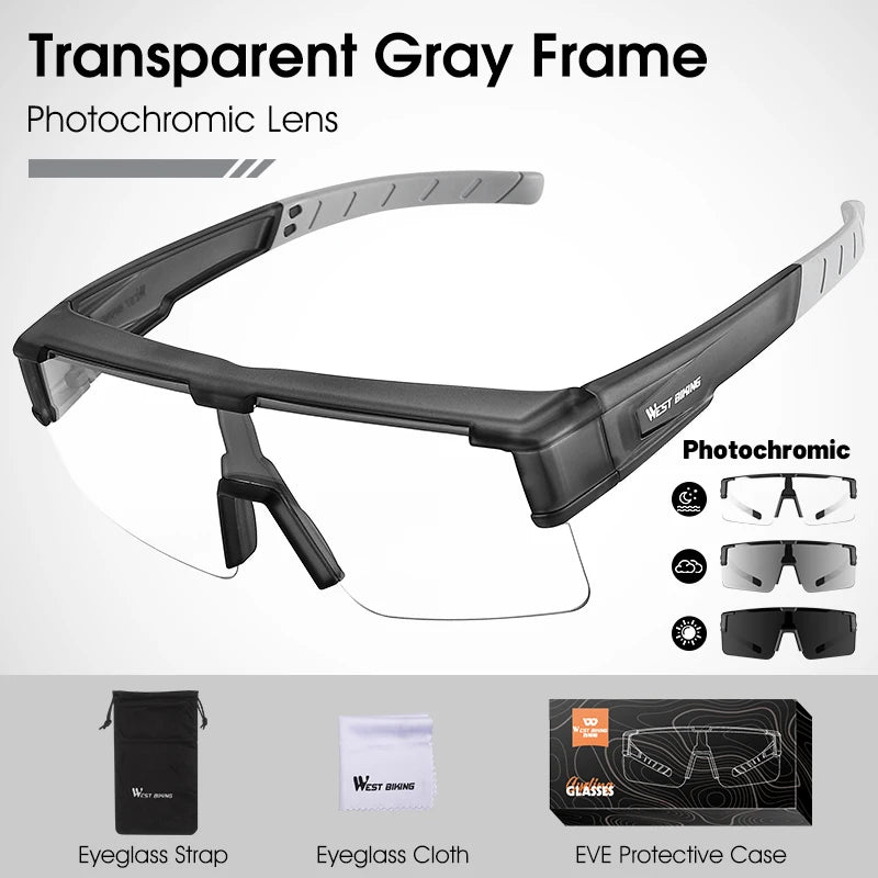 Sunglass Photochromic Cycling Glasses Men Women Fit Over Myopia Glasses