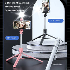 Rechargeable Long Extended Bluetooth Wireless Selfie Stick