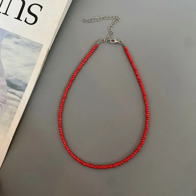 New Seed Beads Bohemia  Choker Chain Fashion  Charm Collar Colorful Handmade Colar Collar Necklace Jewelry Femme
