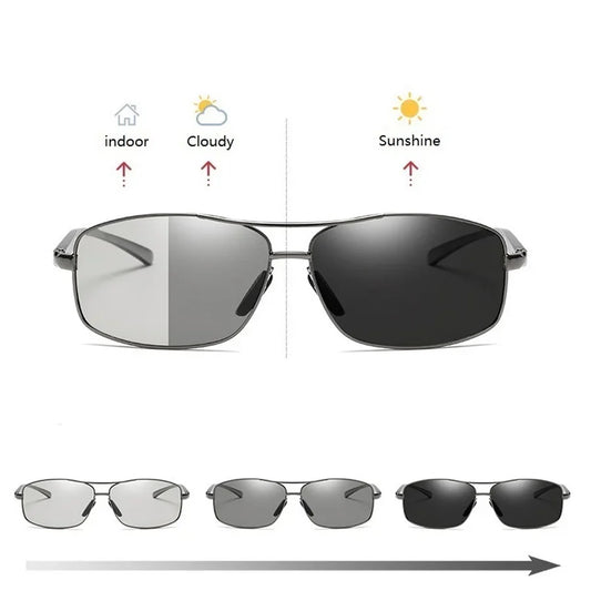 Fashion Photochromic Polarized Sunglasses Men Women Vintage Square Sun Glasses Man Brand Designer Driving Fishing UV400 Eyewear